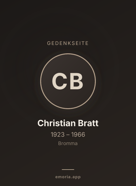 Gedenkportrait von Christian Bratt