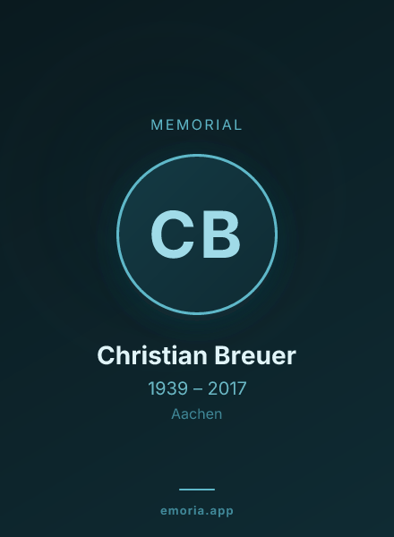 Memorial portrait of Christian Breuer