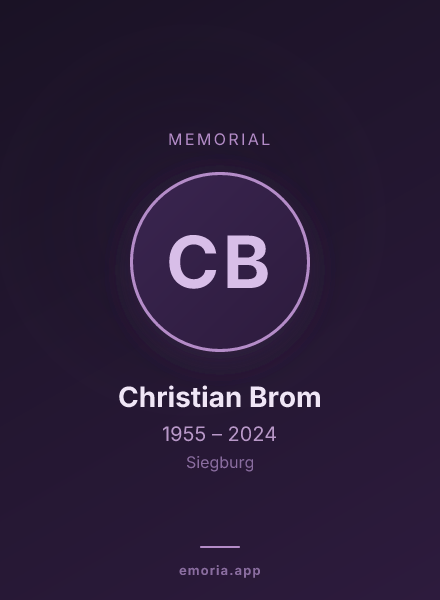 Memorial portrait of Christian Brom