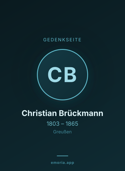 Gedenkportrait von Christian Brückmann
