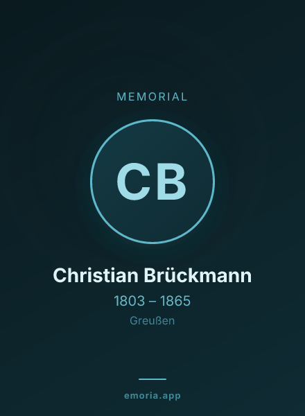 Memorial portrait of Christian Brückmann