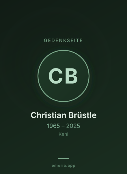 Gedenkportrait von Christian Brüstle
