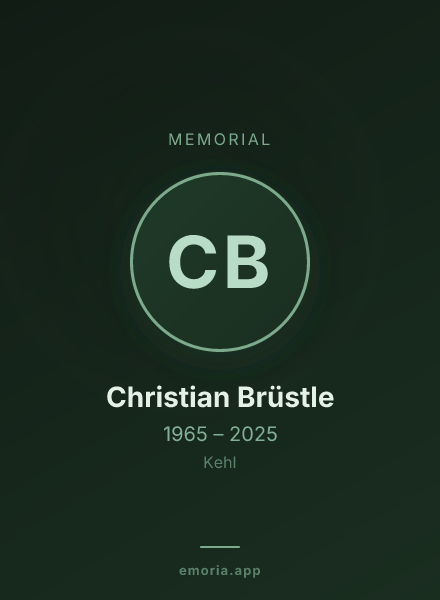 Memorial portrait of Christian Brüstle
