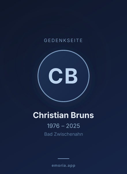 Gedenkportrait von Christian Bruns