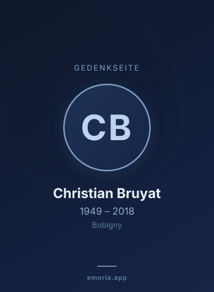 Gedenkportrait von Christian Bruyat