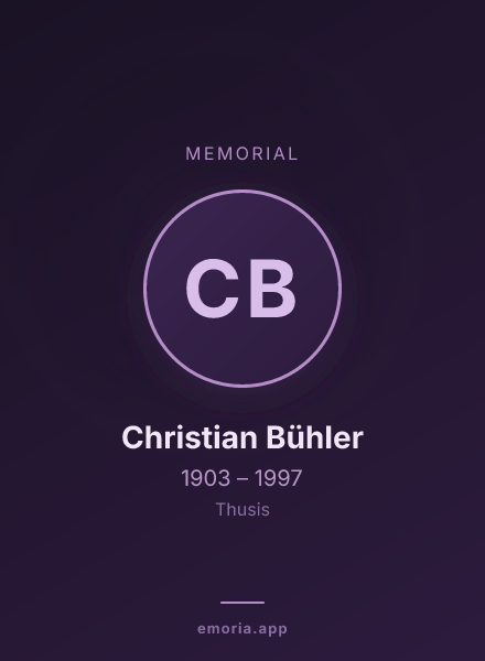 Memorial portrait of Christian Bühler