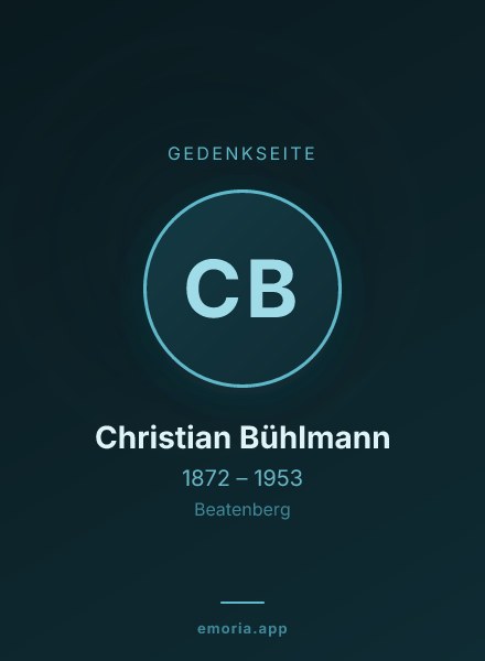 Gedenkportrait von Christian Bühlmann