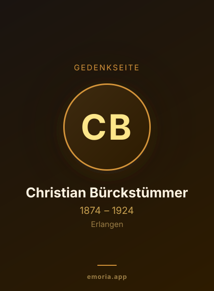Gedenkportrait von Christian Bürckstümmer