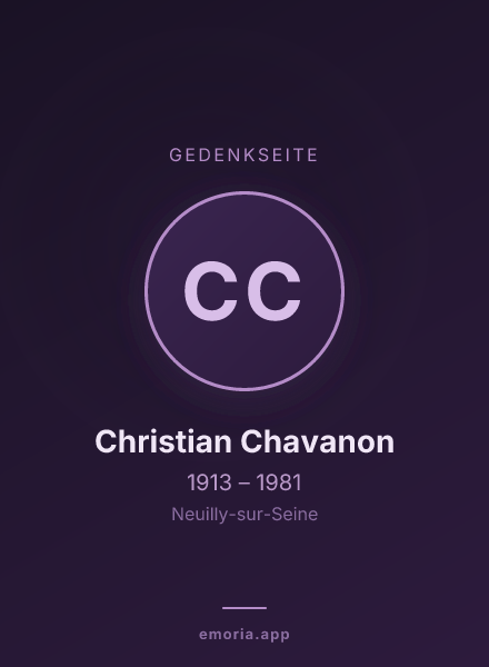 Gedenkportrait von Christian Chavanon