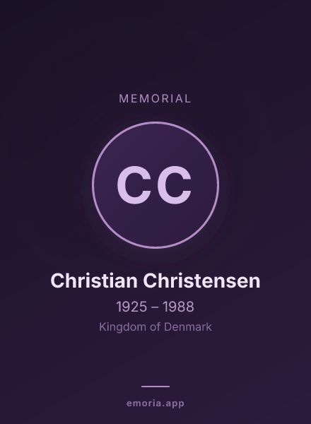 Memorial portrait of Christian Christensen