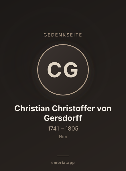 Gedenkportrait von Christian Christoffer von Gersdorff
