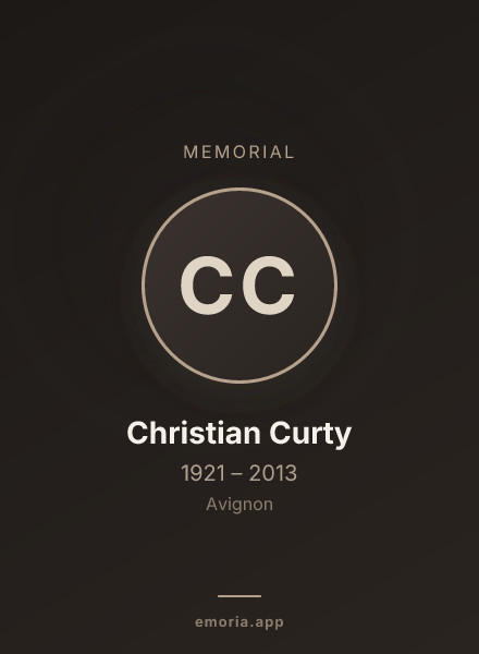 Memorial portrait of Christian Curty