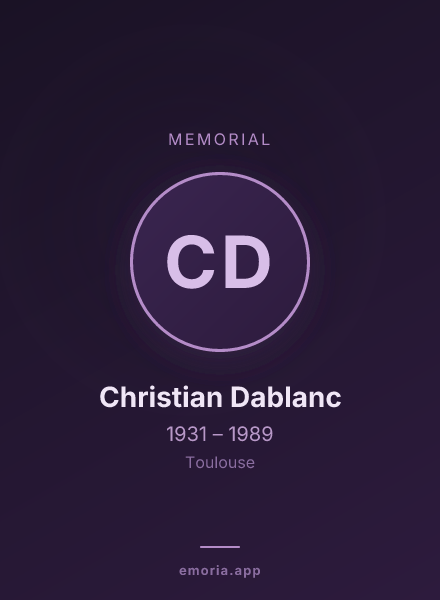 Memorial portrait of Christian Dablanc