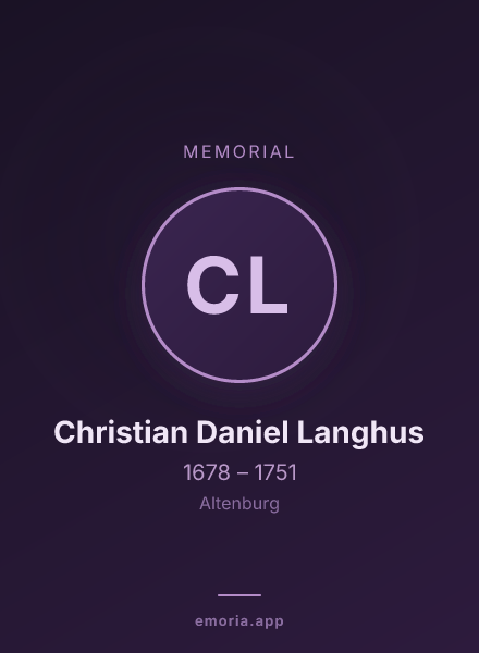 Memorial portrait of Christian Daniel Langhus