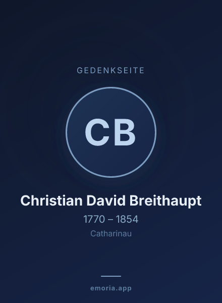 Gedenkportrait von Christian David Breithaupt