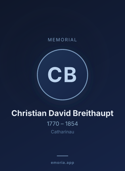 Memorial portrait of Christian David Breithaupt