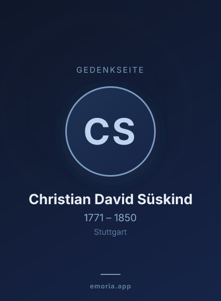 Gedenkportrait von Christian David Süskind