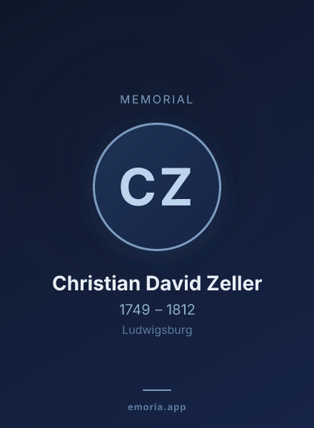 Memorial portrait of Christian David Zeller