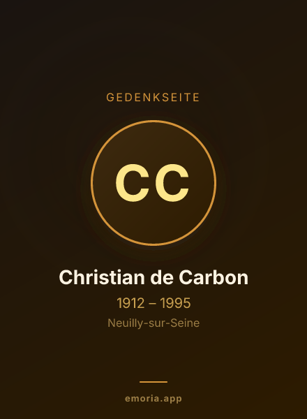 Gedenkportrait von Christian de Carbon