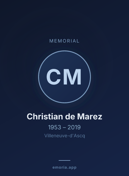 Memorial portrait of Christian de Marez