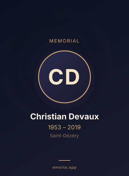 Memorial portrait of Christian Devaux