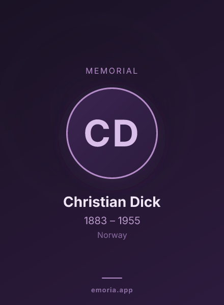 Memorial portrait of Christian Dick