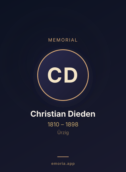 Memorial portrait of Christian Dieden