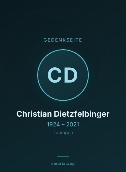 Gedenkportrait von Christian Dietzfelbinger