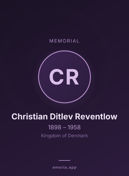 Memorial portrait of Christian Ditlev Reventlow