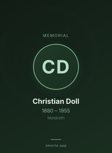 Memorial portrait of Christian Doll