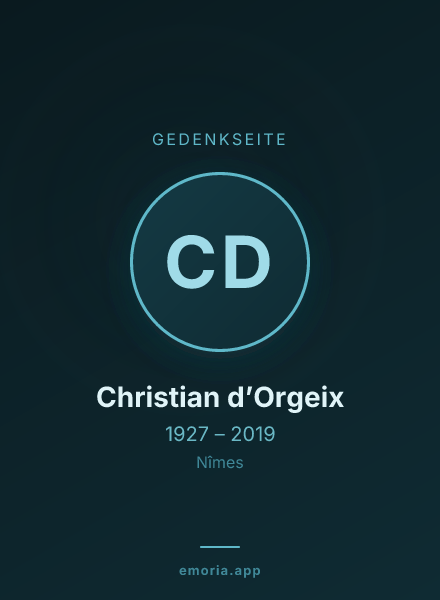 Gedenkportrait von Christian d’Orgeix
