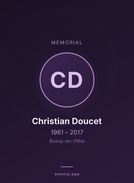 Memorial portrait of Christian Doucet