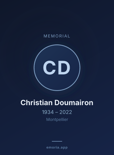 Memorial portrait of Christian Doumairon