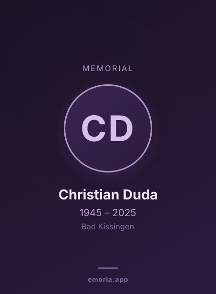 Memorial portrait of Christian Duda