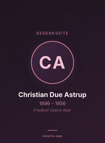 Gedenkportrait von Christian Due Astrup