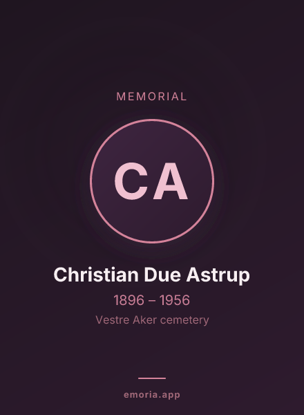 Memorial portrait of Christian Due Astrup