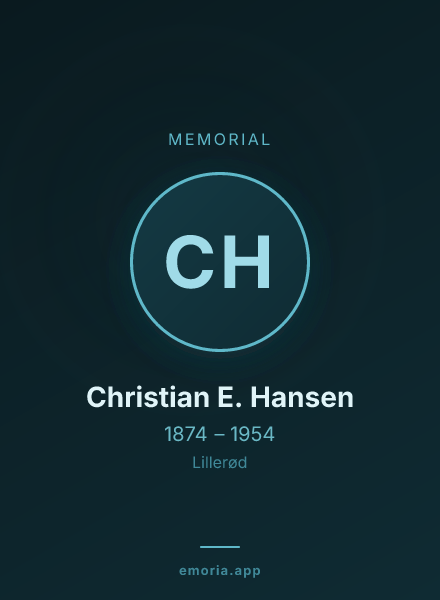 Memorial portrait of Christian E. Hansen