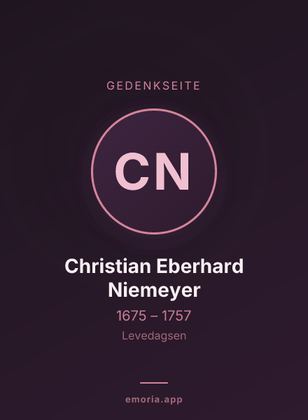 Gedenkportrait von Christian Eberhard Niemeyer