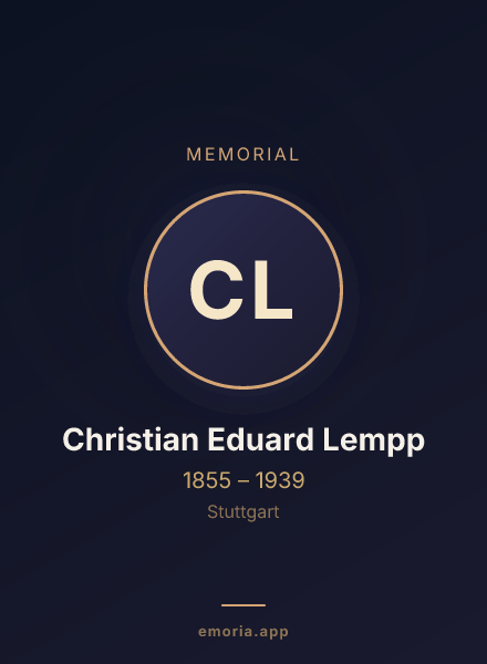 Memorial portrait of Christian Eduard Lempp