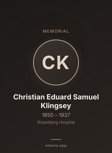 Memorial portrait of Christian Eduard Samuel Klingsey
