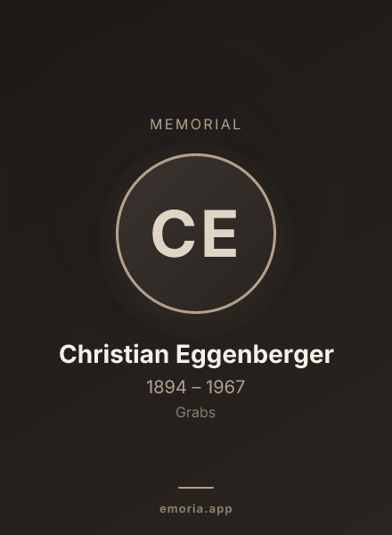 Memorial portrait of Christian Eggenberger