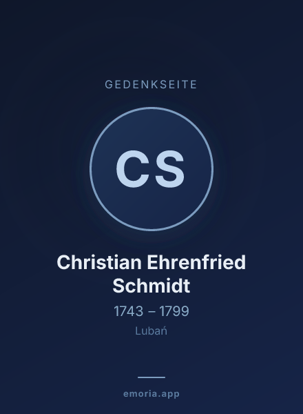 Gedenkportrait von Christian Ehrenfried Schmidt