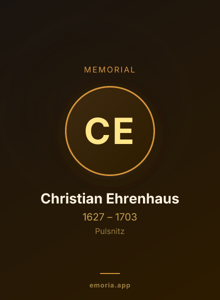 Memorial portrait of Christian Ehrenhaus