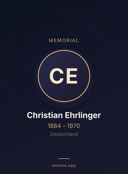 Memorial portrait of Christian Ehrlinger