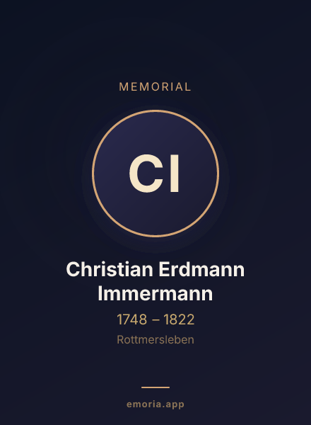 Memorial portrait of Christian Erdmann Immermann