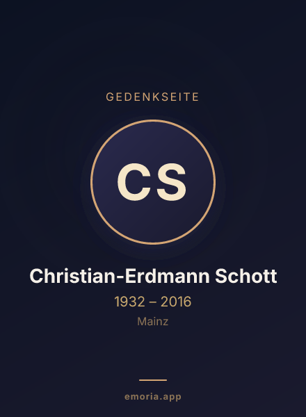 Gedenkportrait von Christian-Erdmann Schott
