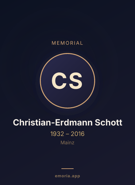 Memorial portrait of Christian-Erdmann Schott