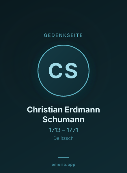 Gedenkportrait von Christian Erdmann Schumann
