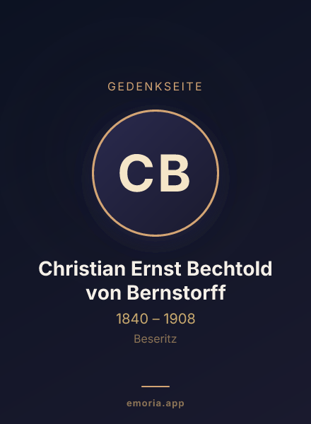 Gedenkportrait von Christian Ernst Bechtold von Bernstorff