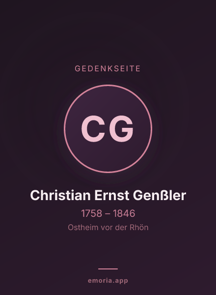 Gedenkportrait von Christian Ernst Genßler